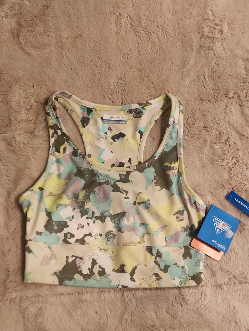 Columbia SET- Womans XS Mint Floral Crop Tank with S Mint Shorts - Picture 3 of 7